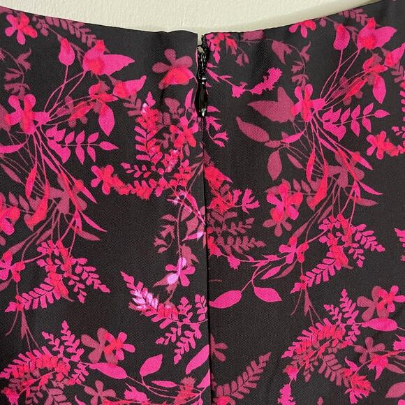 Westport 1962 Size 6 Midi Dress Fitted Black Floral Flutter Short Sleeve 90s - Picture 9 of 10